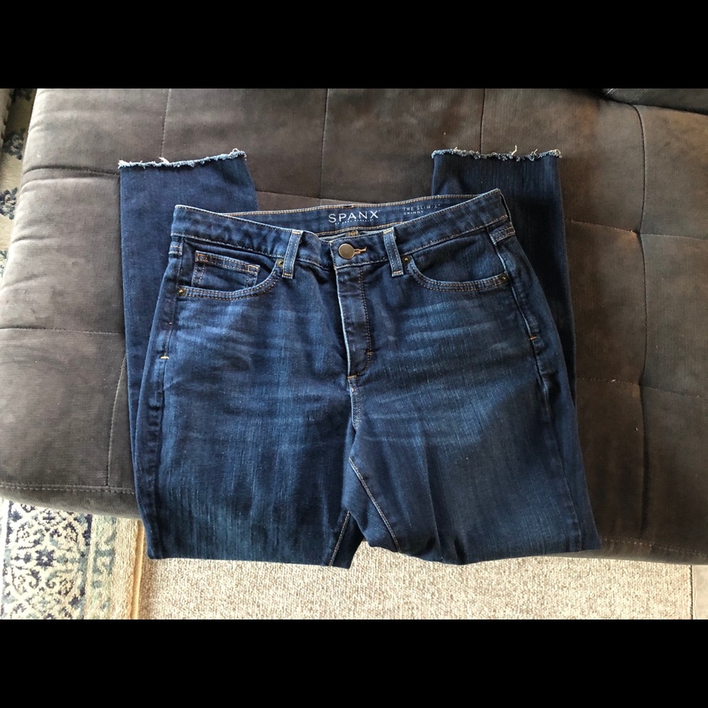 Spanx 30 dark wash The slim x raw hem.